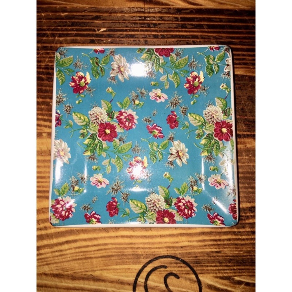 Squared Floral Jewelry Dish